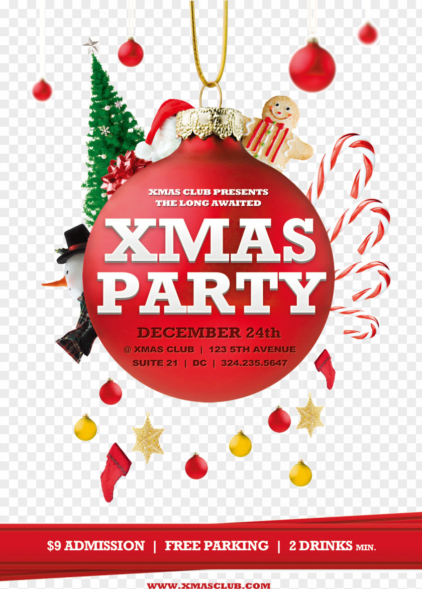 Christmas Party Poster Flyer Template PNG