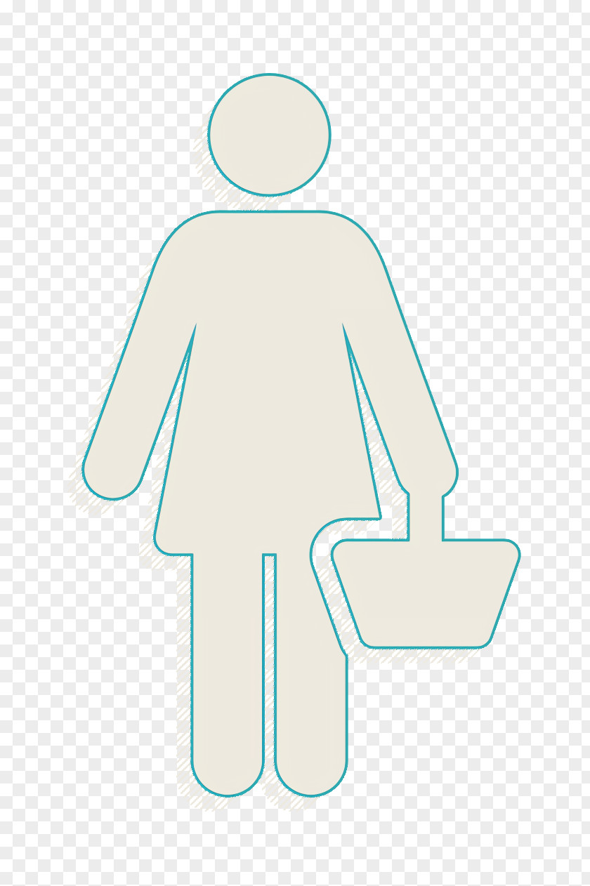 Shopping Icon Woman Daily Routine Human Pictograms PNG