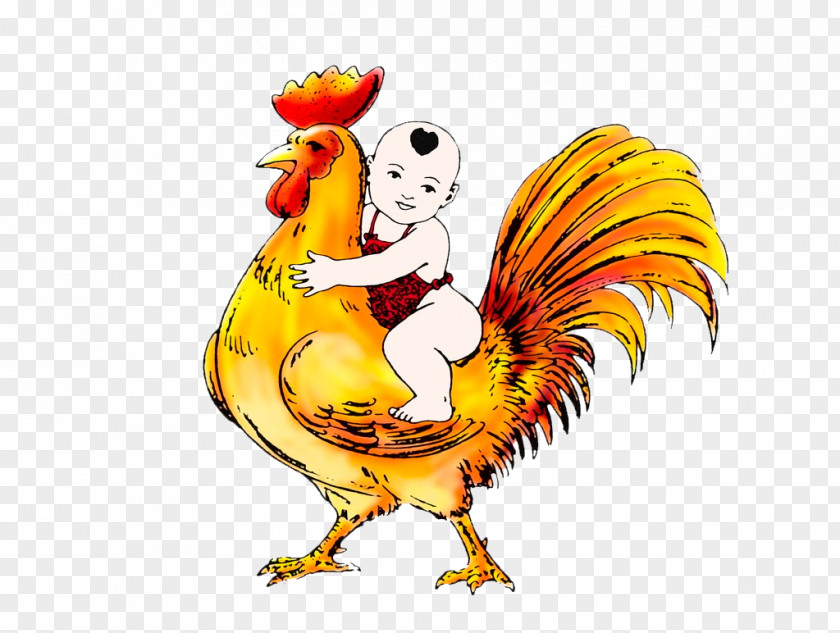 Cartoon Hand-painted Rooster Doll Chicken Meat Google Images Download PNG