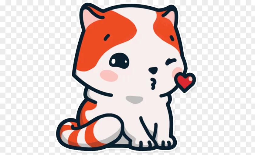 Cat Telegram Sticker Kiss Love PNG