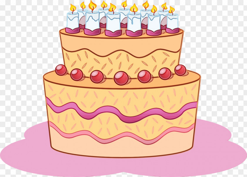 Food Coloring Cream Birthday Cake PNG