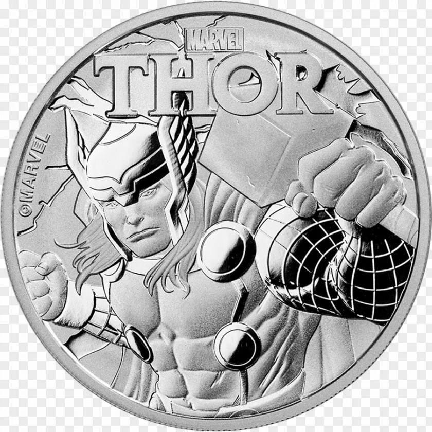 Thor Black Panther Perth Mint Spider-Man Silver Coin PNG