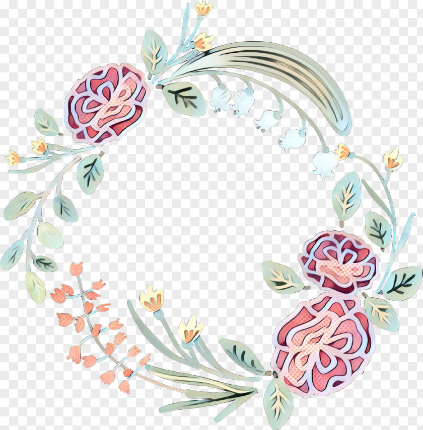 Plant Ornament Watercolor Flower Wreath PNG