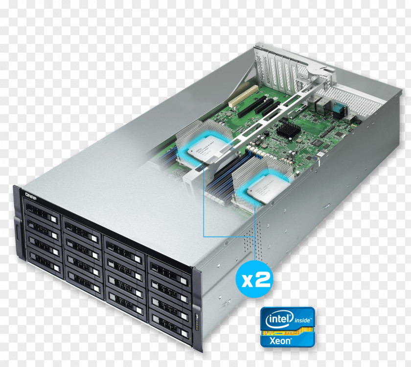 SATA 6Gb/s Network Storage SystemsSas Computer QNAP Systems, Inc. 16-Bay TurboNAS SAS 12G TDS-16489U-SA1 TS-1673U-RP NAS Server PNG