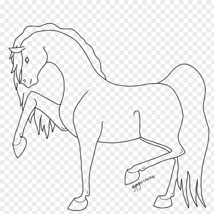 Mustang Line Art Drawing PNG