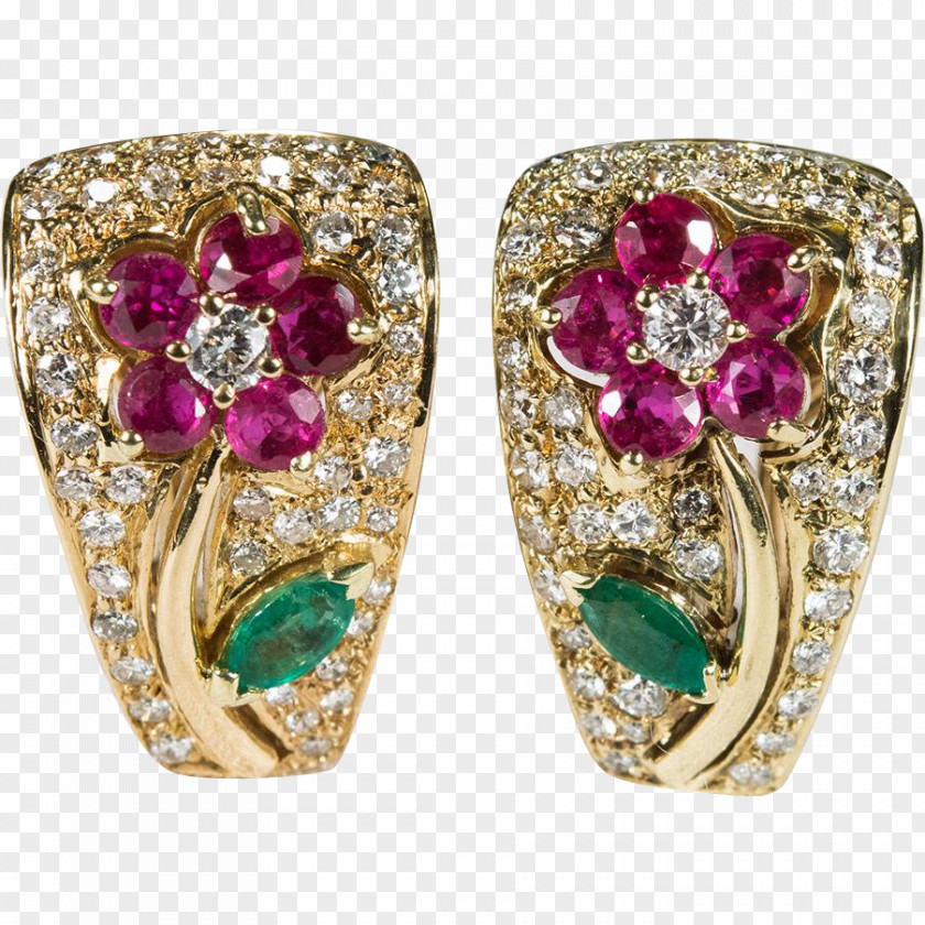 Ruby Earring Body Jewellery Bling-bling Diamond PNG