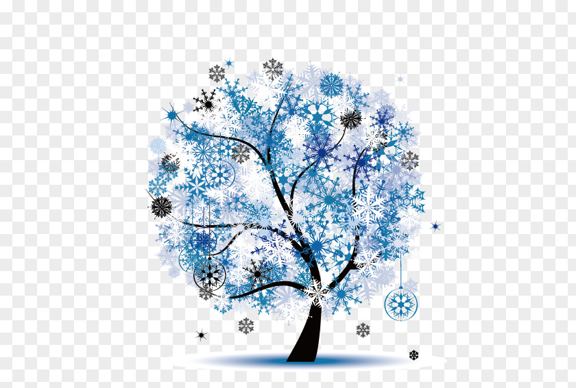 Blue Snowflake Tree Season Royalty-free Stock Photography Clip Art PNG