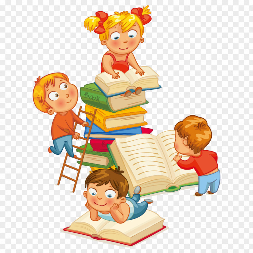 Cartoon Books Library Child Nati Per Leggere Librarian Reading PNG