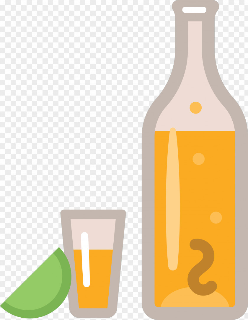 Glass Bottle Yellow Font PNG