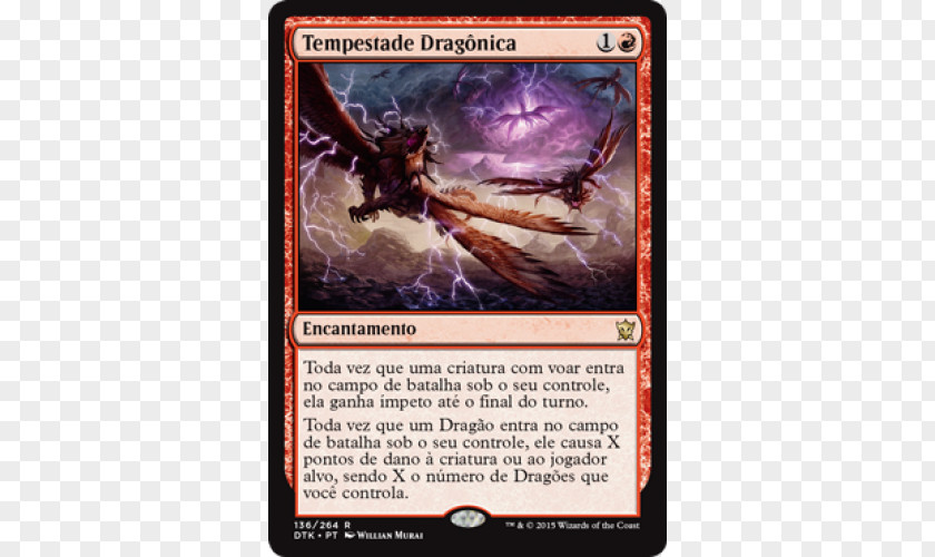 Dragon Magic: The Gathering Commander Tempest Playing Card PNG