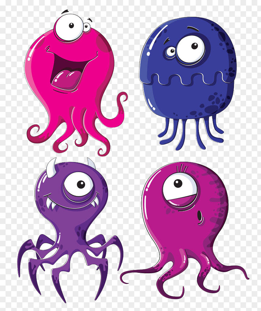 Purple Monster Humour Cartoon Royalty-free Illustration PNG