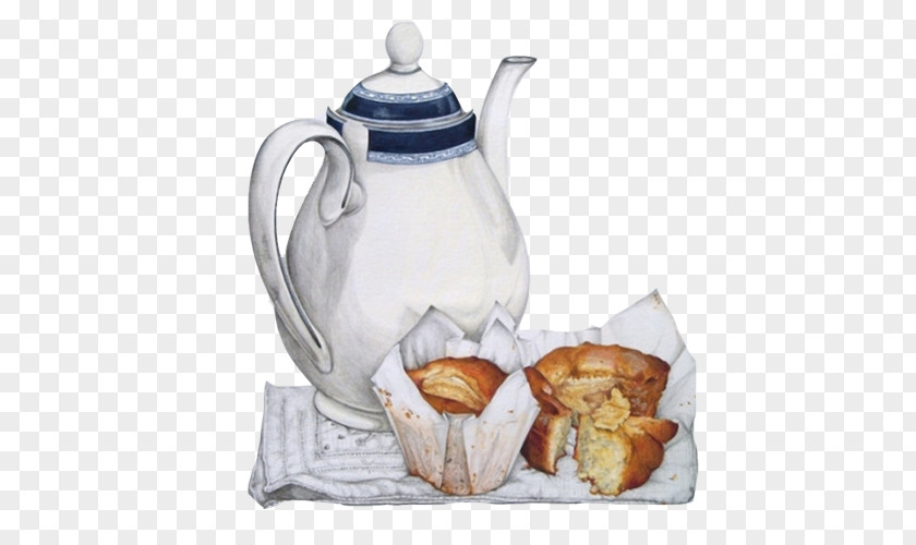 Bread And Butter Hand Painting Material Picture Tea Sandwich Tart Cupcake Scone PNG