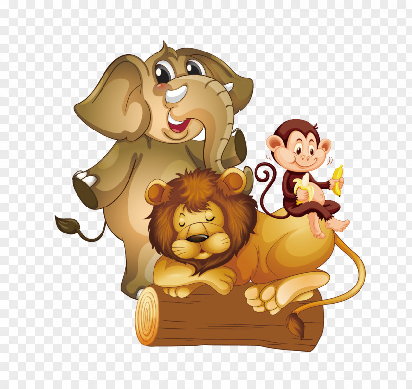 Cartoon Lion Elephant Monkey Royalty-free Stock Photography Illustration PNG