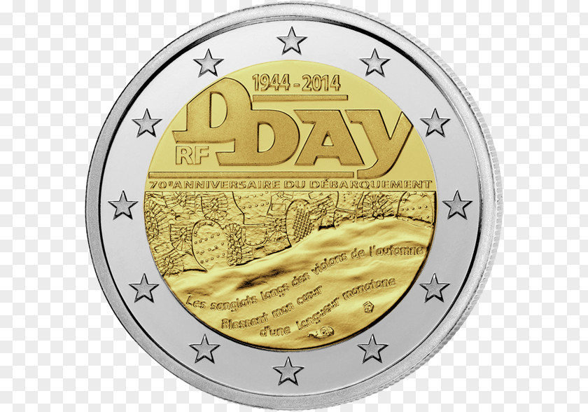 Coin Normandy Landings Operation Overlord Invasion Of 2 Euro Commemorative Coins PNG
