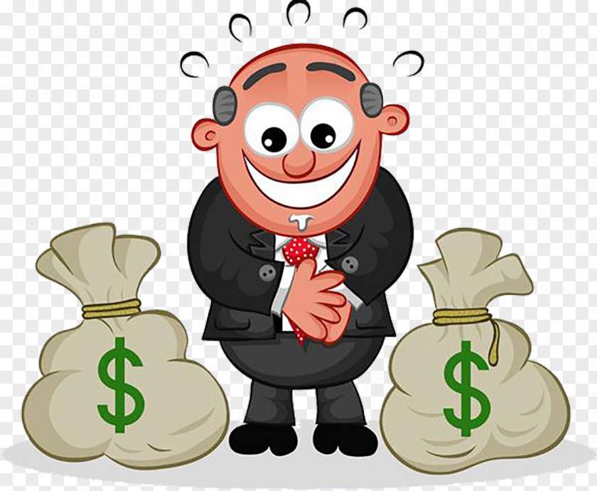 Greedy Man Cartoon Clip Art PNG