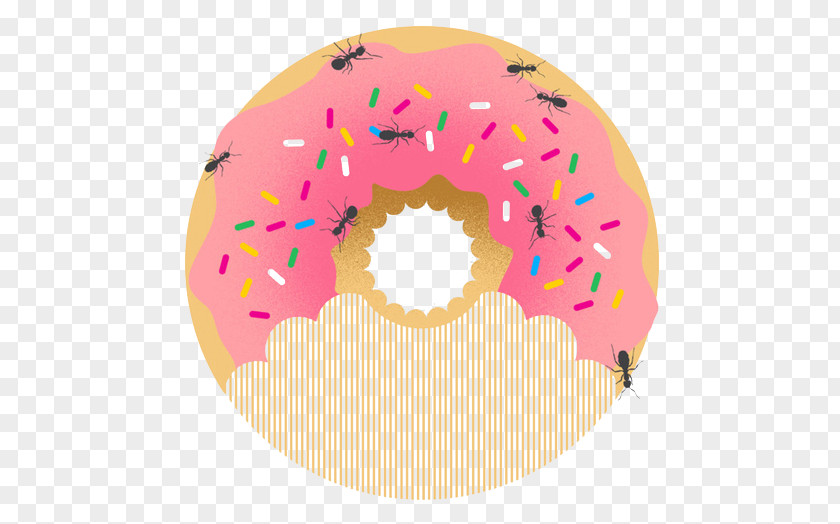 Ants On A Donut Circle Illustrator Illustration PNG