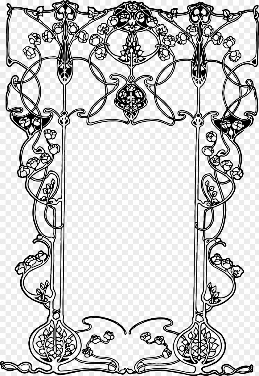 Aqua Frame Art Nouveau Deco Clip PNG