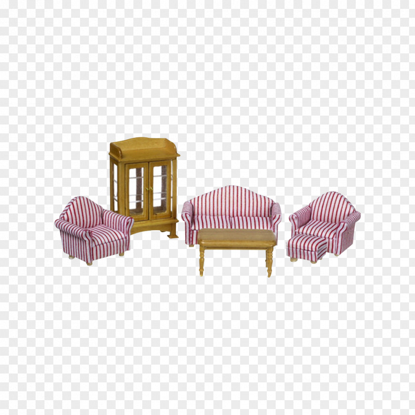 Chair Table Dollhouse Living Room PNG