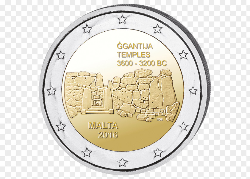 Coin 2 Euro Commemorative Coins Maltese PNG