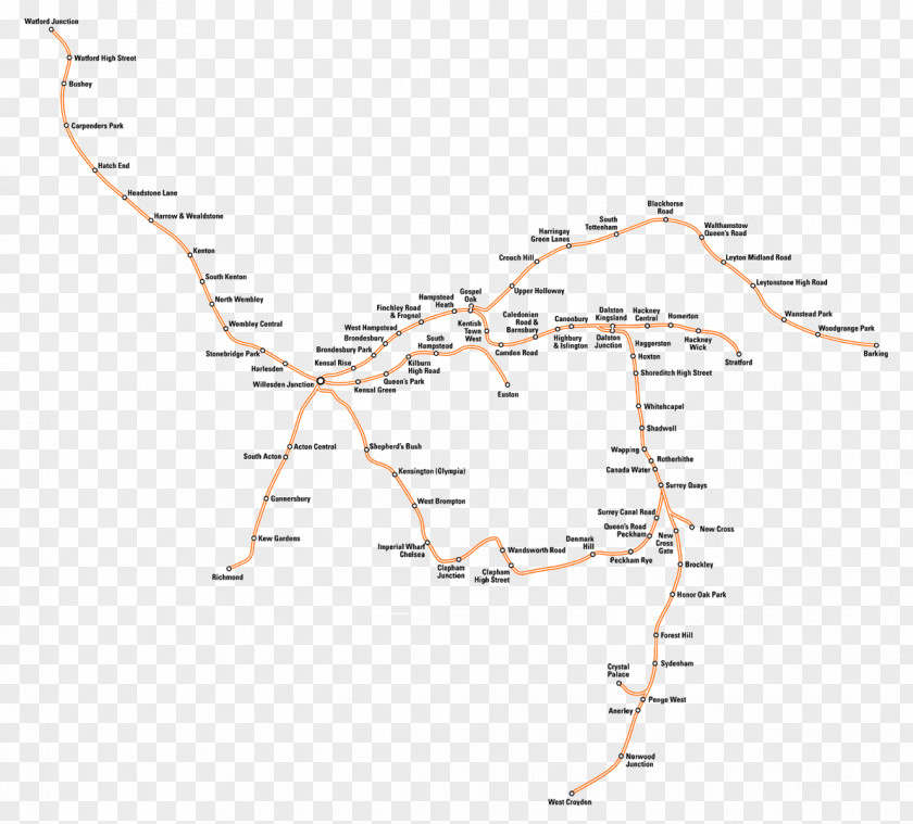 Line Point Map Angle London Overground PNG