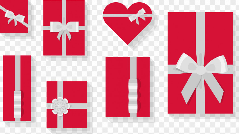 Vector Red Gift Box Collection Illustration PNG