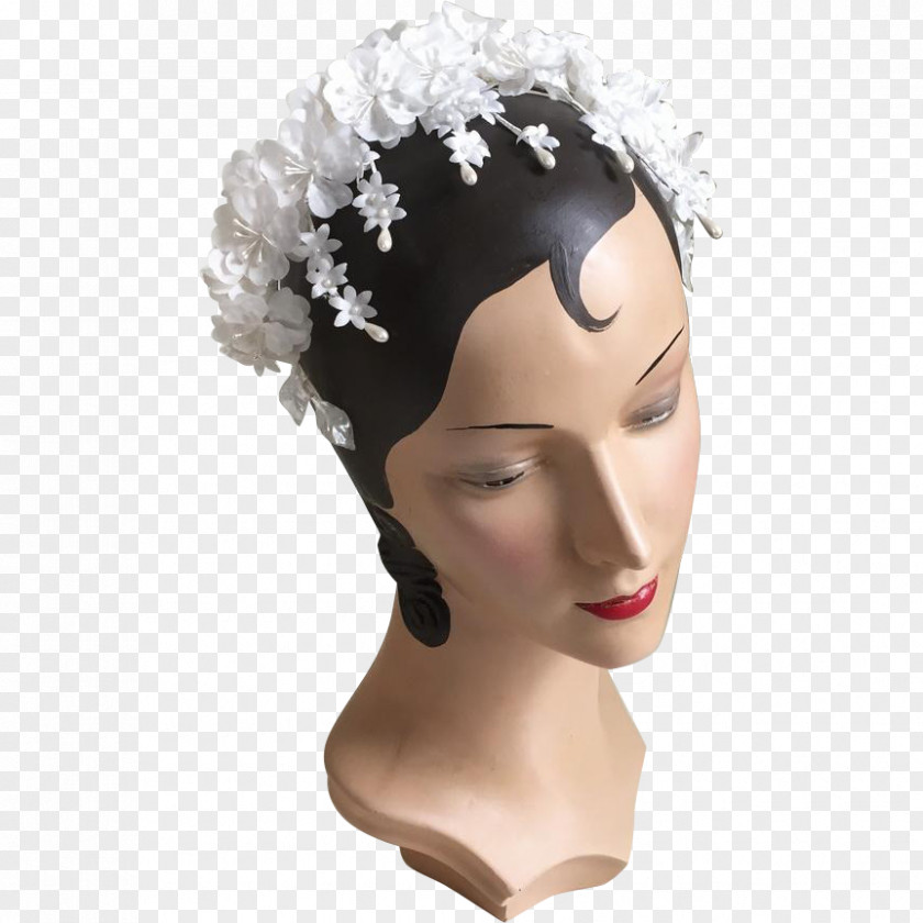 1960s Flower Hat Headpiece Forehead PNG