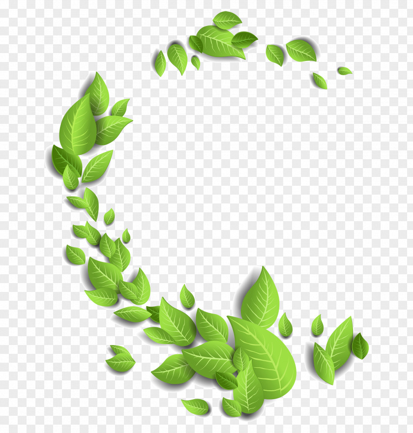 Green And Fresh Leaves Floating Material Leaf PNG