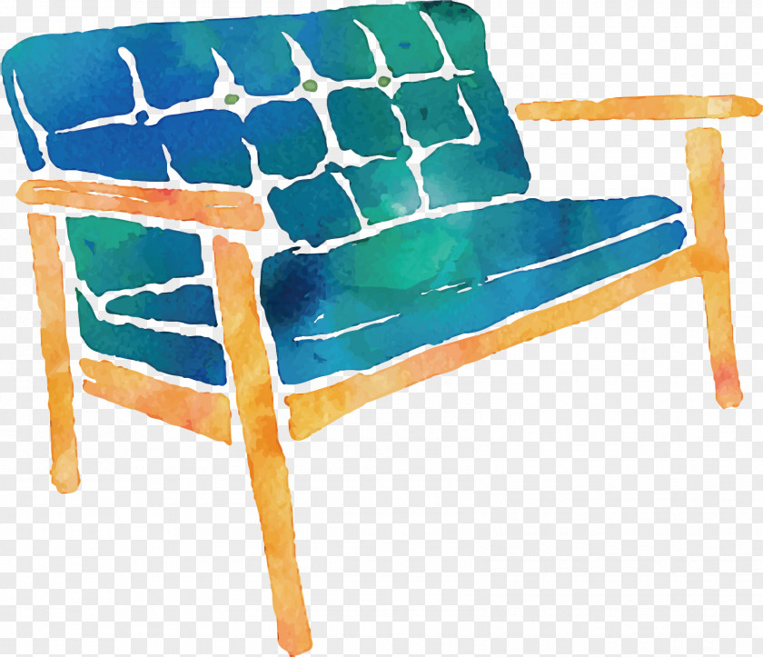 Watercolor Sofa Couch Painting Furniture Drawing PNG