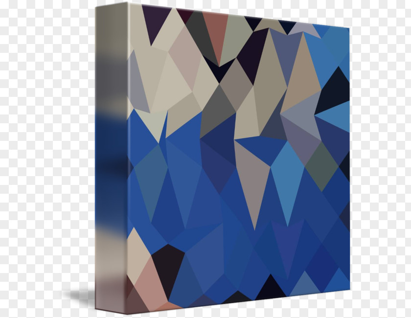 Color Low Polygon Cobalt Blue Teal Pattern PNG