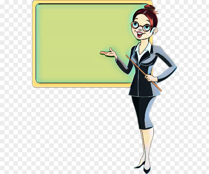 Style Whiteboard Teacher Cartoon PNG