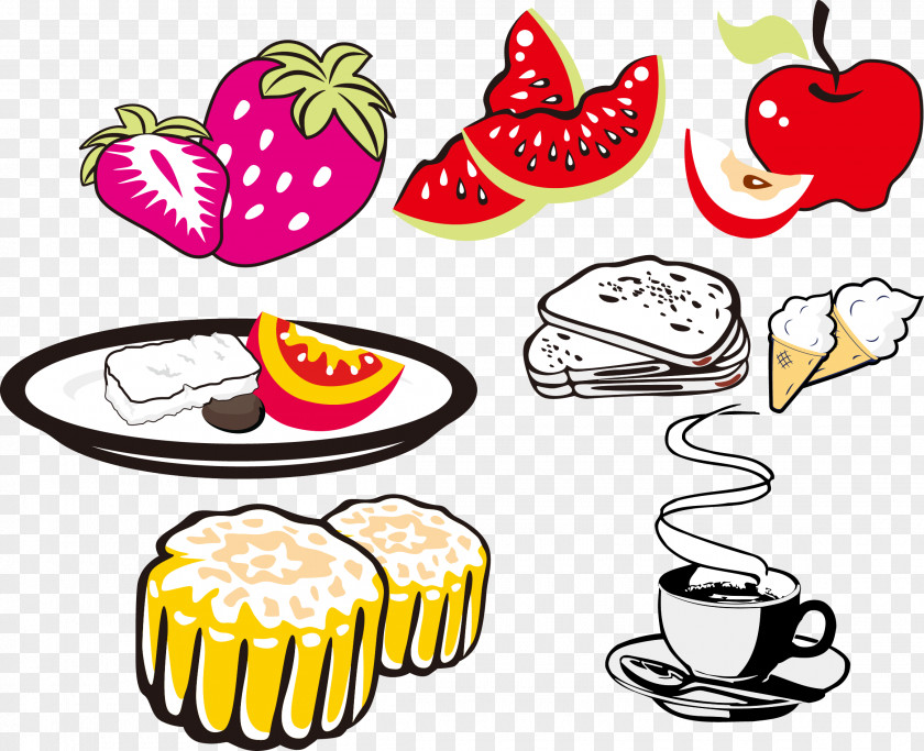 Vector Cute Cartoon Food Fruit Clip Art PNG