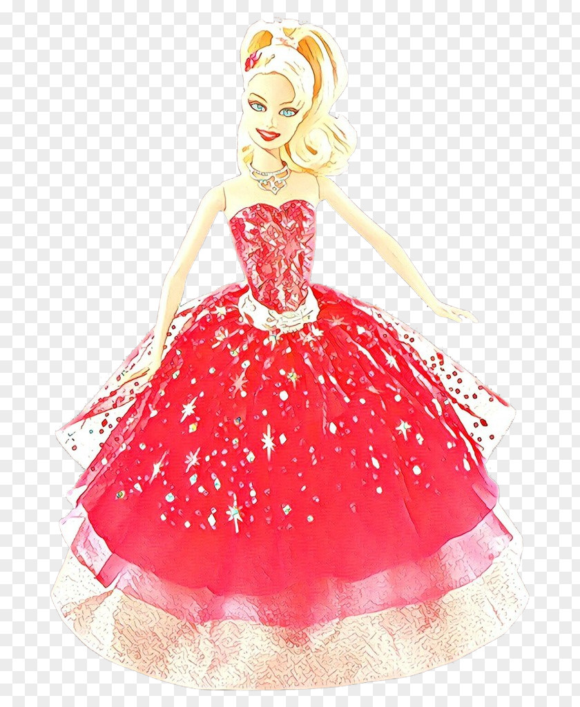 Figurine Costume Doll Dress Clothing Pink Toy PNG