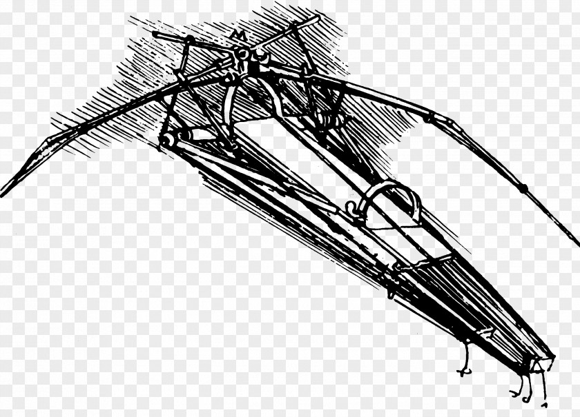 Renaissance Ornithopter Drawing Fixed-wing Aircraft Sketch PNG