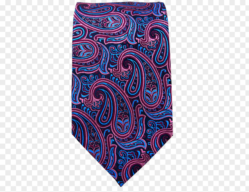 Purple Paisley Blue Necktie Black PNG