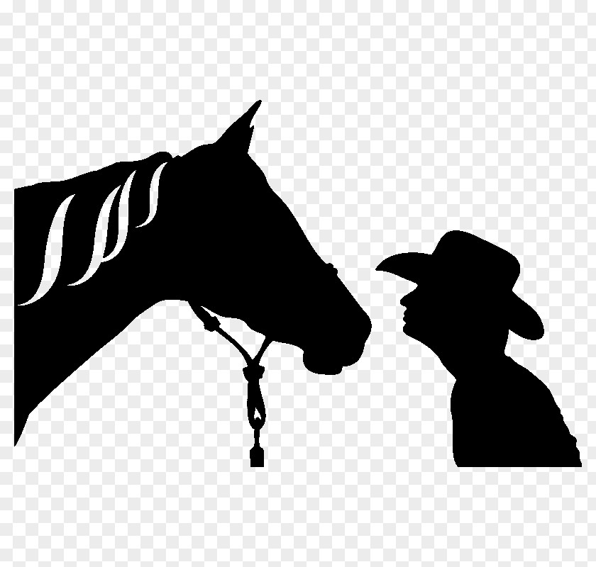 Silhouette Horse Cowboy Hat PNG