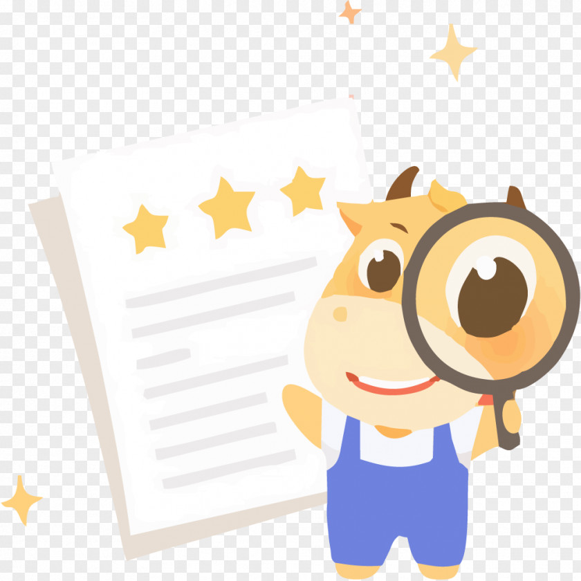 Star Reviews With A Magnifying Glass Icon PNG