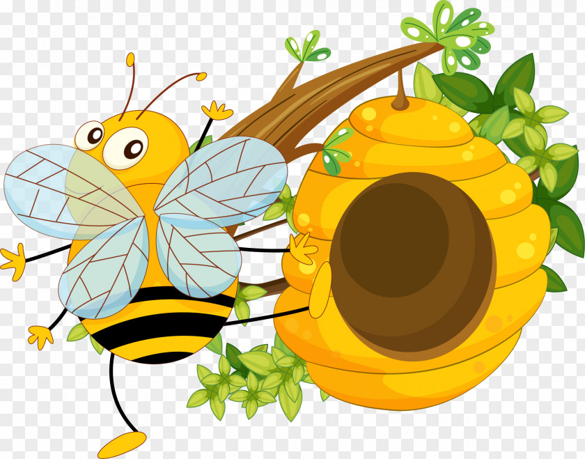 Vector Bee Honey Clip Art PNG