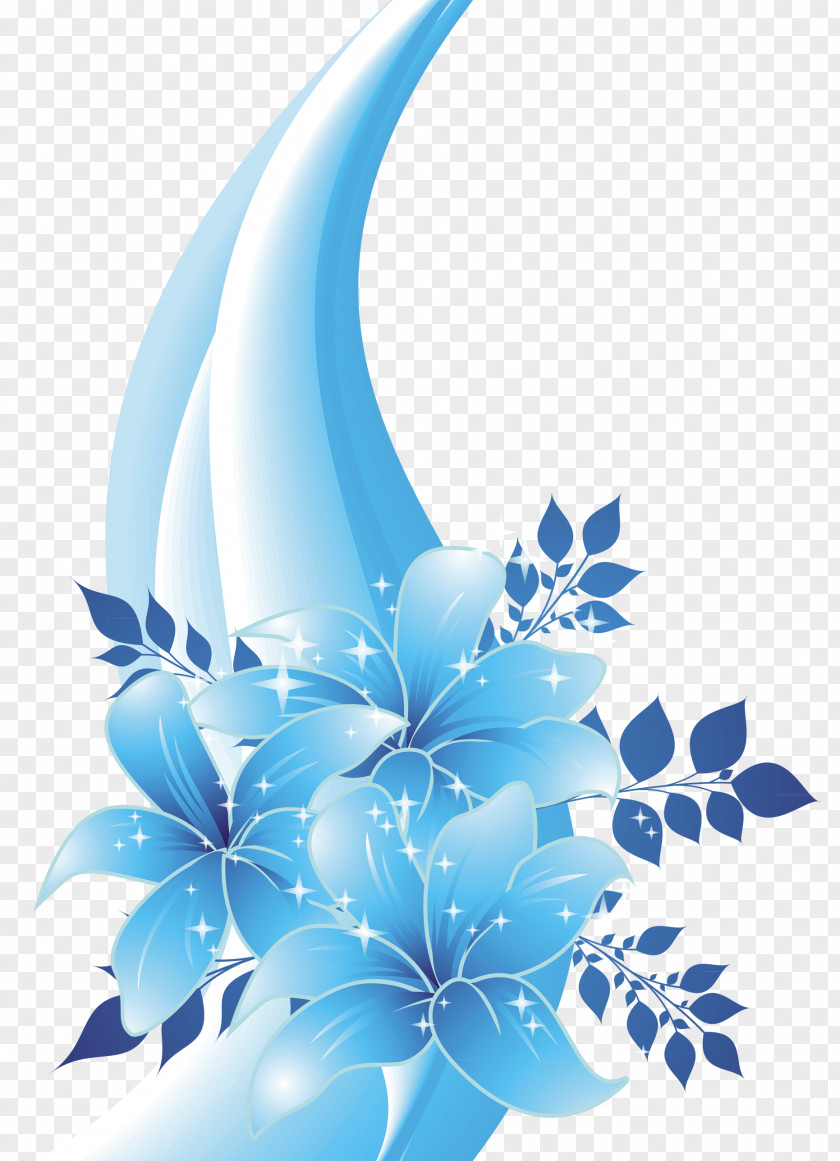 Blue Ice Flower PNG
