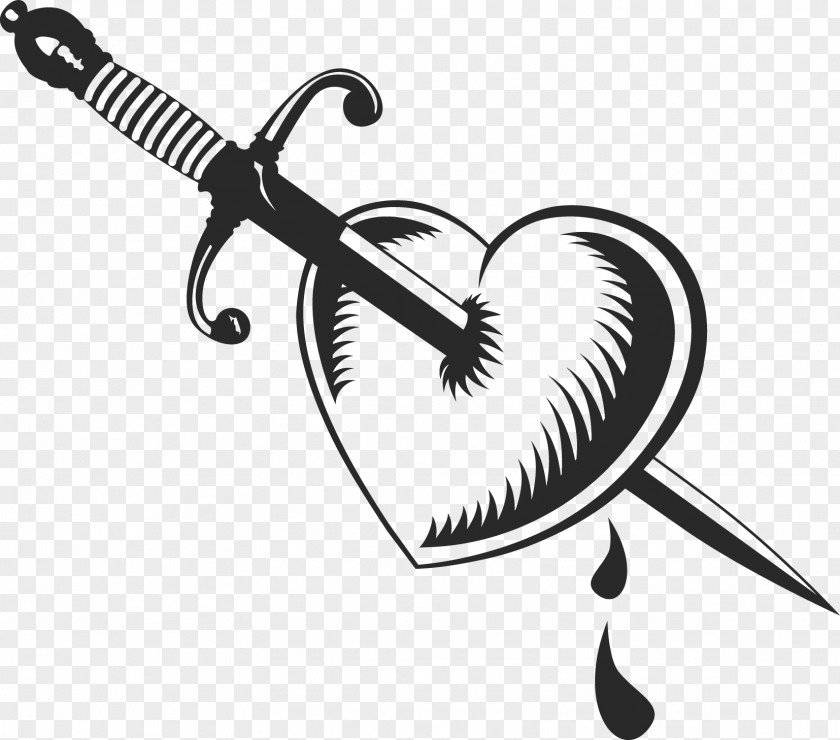 Heart Dagger Sword Clip Art PNG