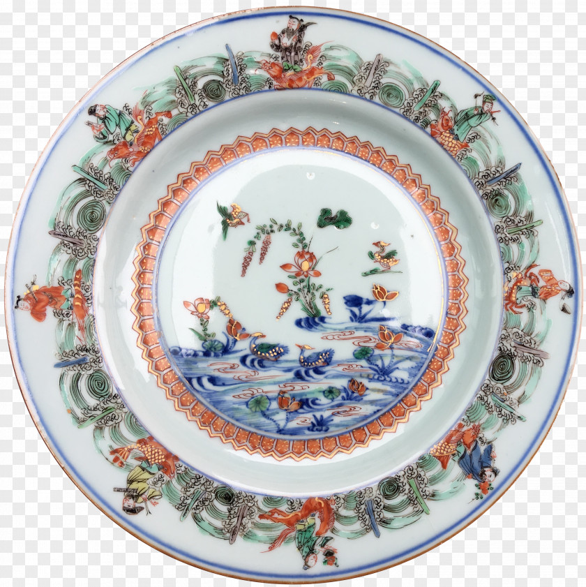 Porcelain Plate Letinous Edodes Jingdezhen Chinese Export Ceramics PNG