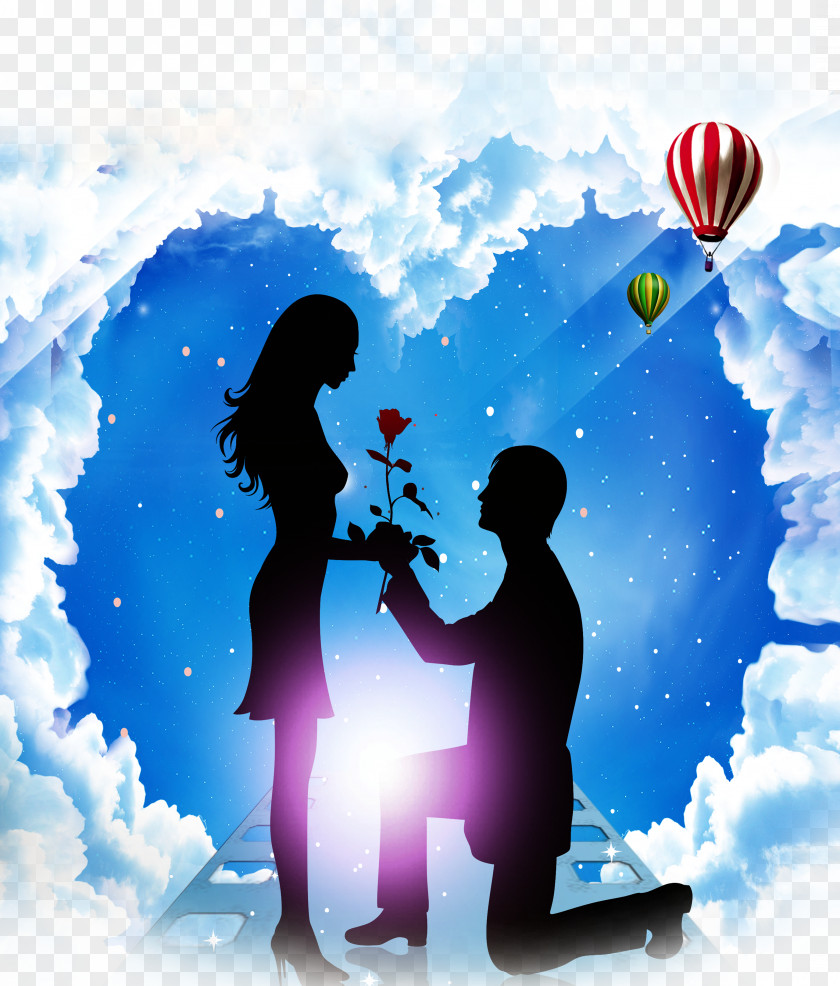 Tanabata Couple Qixi Festival Poster PNG