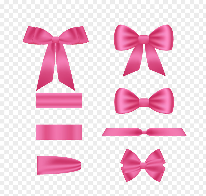 Vector Bow Pink Ribbon Clip Art PNG