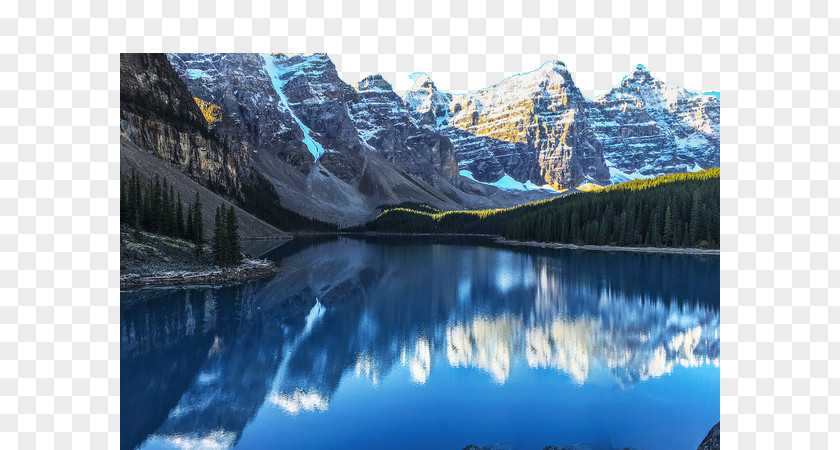 Blue Snow Mountain Reflection Material Lake Louise Banff Moraine PNG