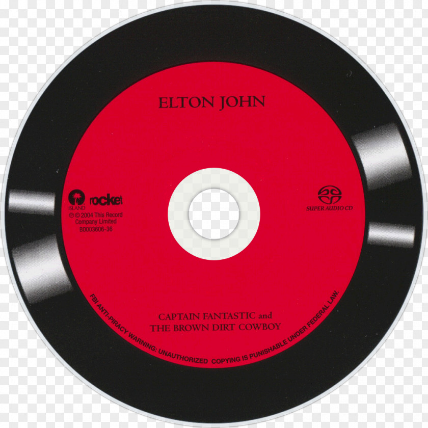 Captain Fantastic And The Brown Dirt Cowboy Compact Disc Music Album PNG and the disc Album, Elton John clipart PNG