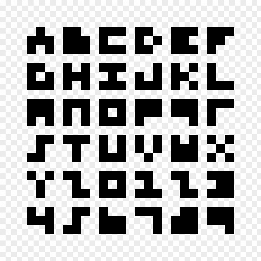 Minecraft Typeface 3x3 Font PNG