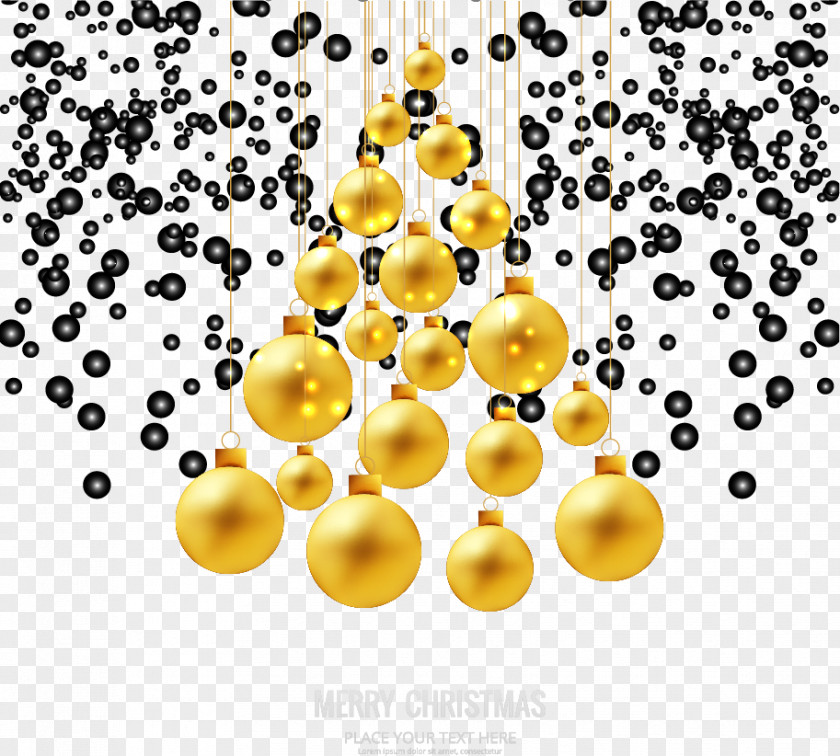 With Light Effect Christmas Golden Ball Lights Ornament Tree PNG