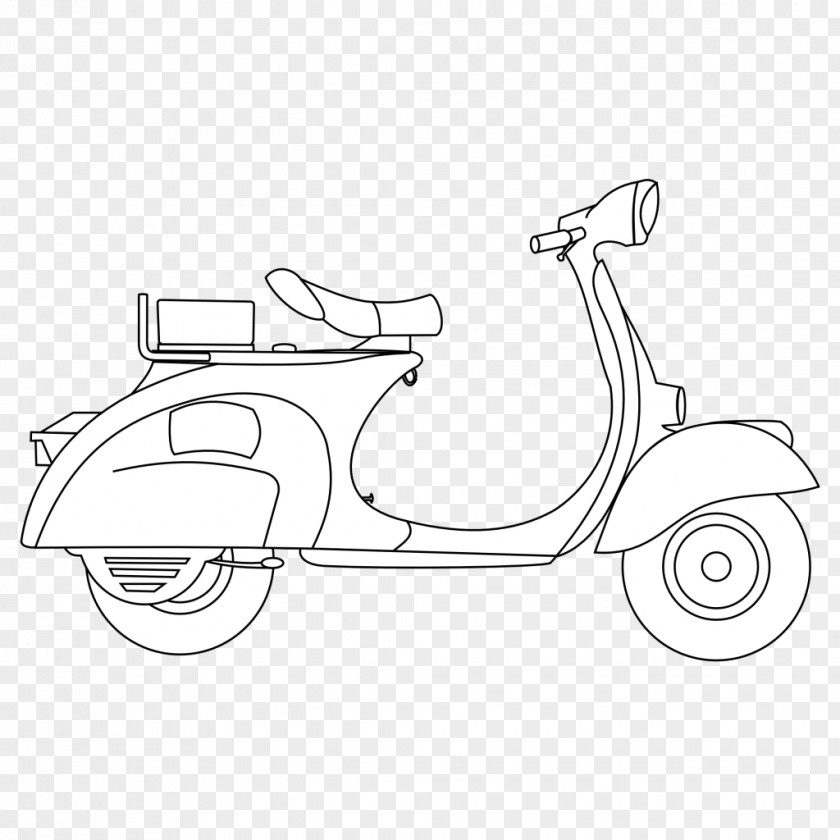Scooter Vespa Motorcycle Drawing Coloring Book PNG
