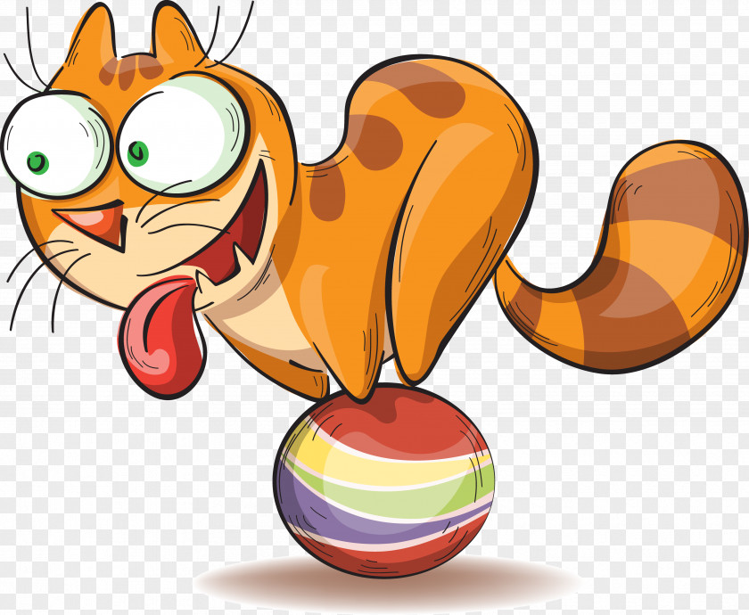 Ginger Cat Kitten Cartoon PNG