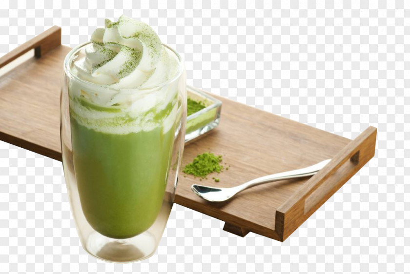 Green Tea Drink Ice Cream Matcha Latte PNG