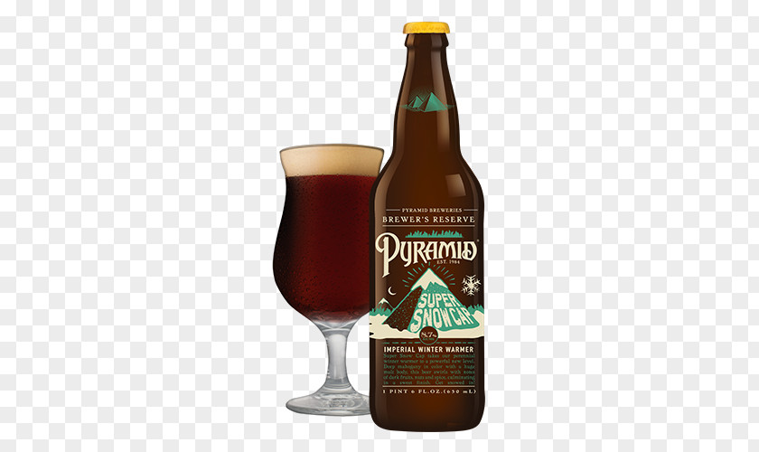 Snow Cap Ale Beer Cocktail Bottle Glass PNG